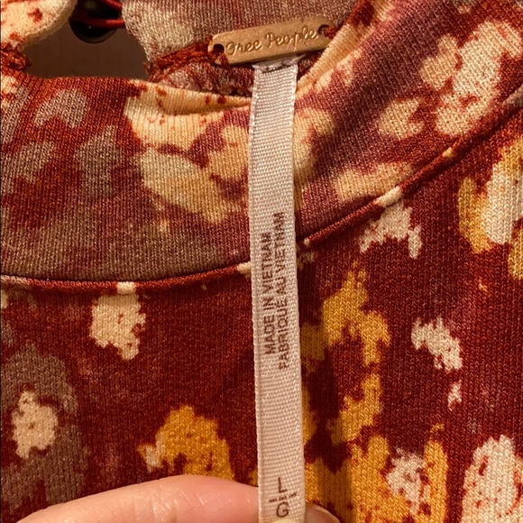 Free People Heartsbeat Mini Dress in Red ditsy floral rust combo size L NWT New - Picture 11 of 16